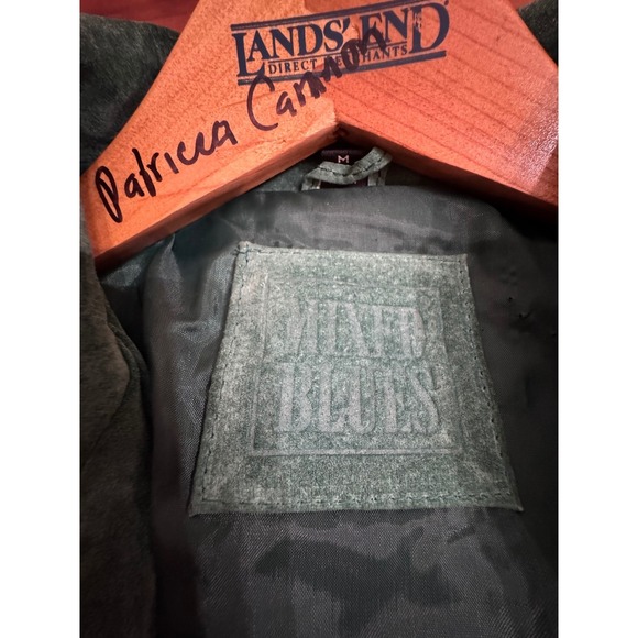 90s VTG Womens Vintage Green Suede Fringe Western Jacket Lace Up Back Size 4 / 6 - Picture 10 of 16